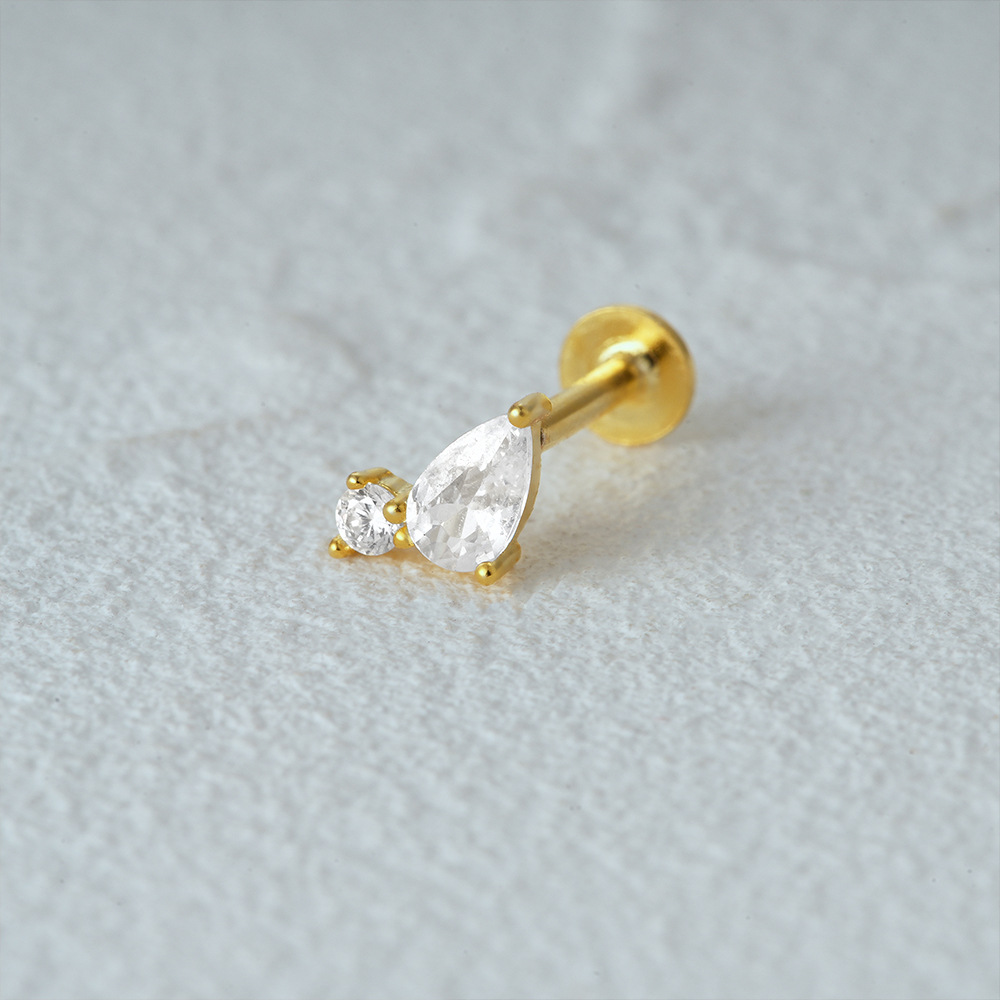 2g Weight Zircon Inlay Material Ear Studs Classification 1 Piece Quantity Daily Occasion 925 Sterling Silver Material Geometric Pattern Women's Gender Plating Design Simple Style Style 1 Piece Ear Cartilage Rings & Studs Simple Style Geometric 925 Sterling Silver Plating Zircon 22