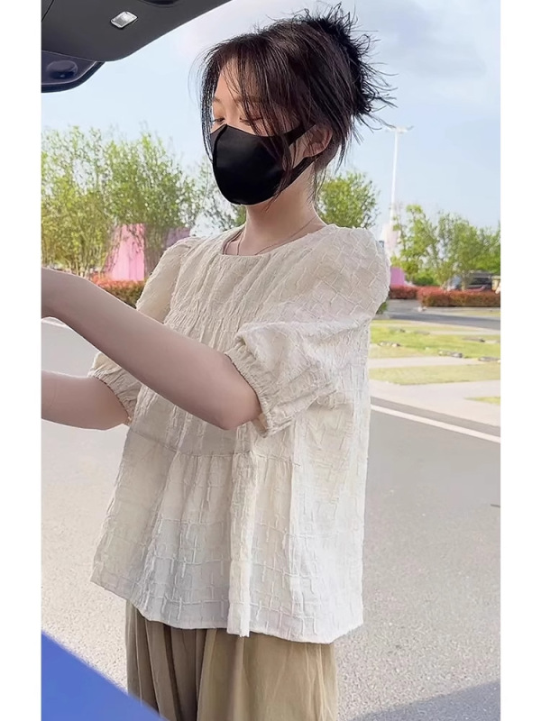 2025年新作の太った女の子向けのティースタイルの衣装一式、夏用の高級感のある小柄な痩身ツーピーススーツ|undefined