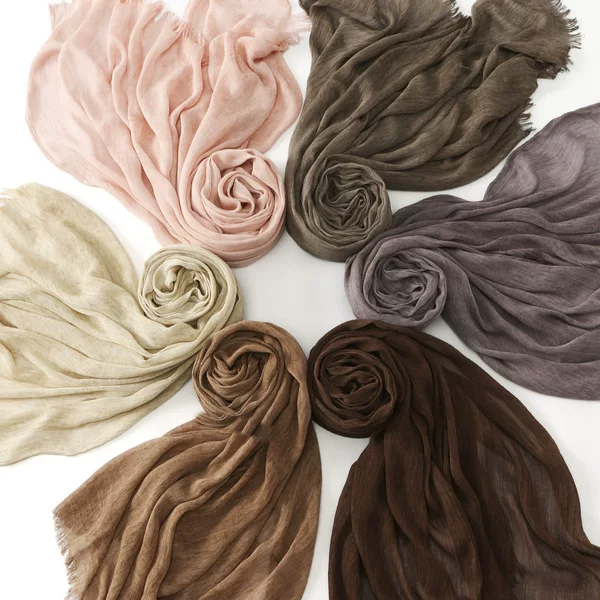 Xiyin's Popular Single-Color Dirty-Dyed Rayon Pleated Long Scarf for Women, Versatile, Soft, Breathable, Solid Color Headscarf, Thin Style