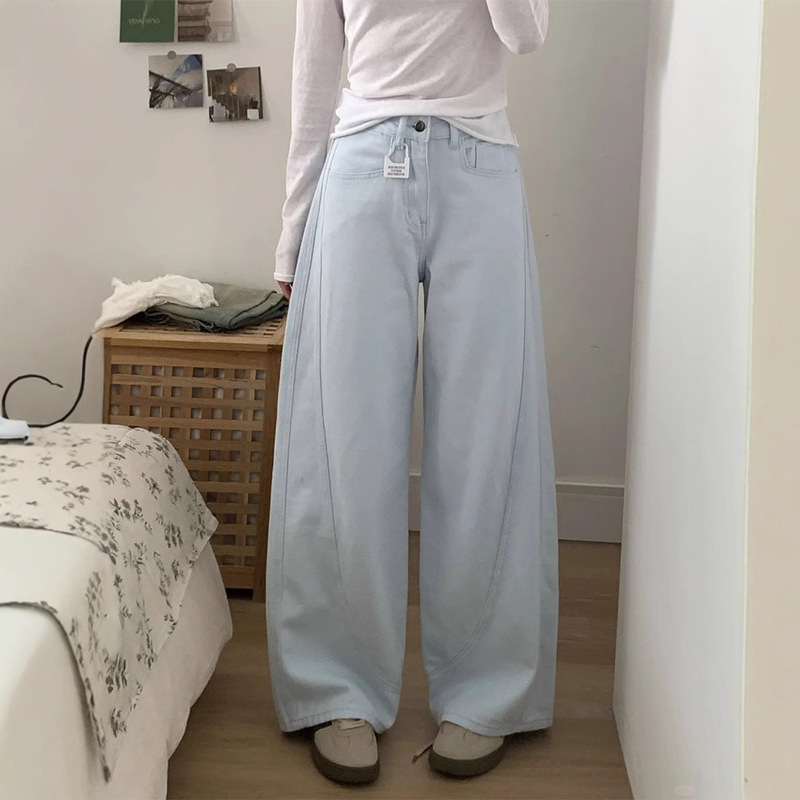 Wide-Leg Jeans for Women 2025 New Sky Blue High-Waist Slim Loose Straight Pants Large Size Fat mm Casual Pants Wide-Leg Jeans for Women 2025 New Sky Blue High-Waist Slim Loose Straight Pants Large Size Fat mm Casual Pants