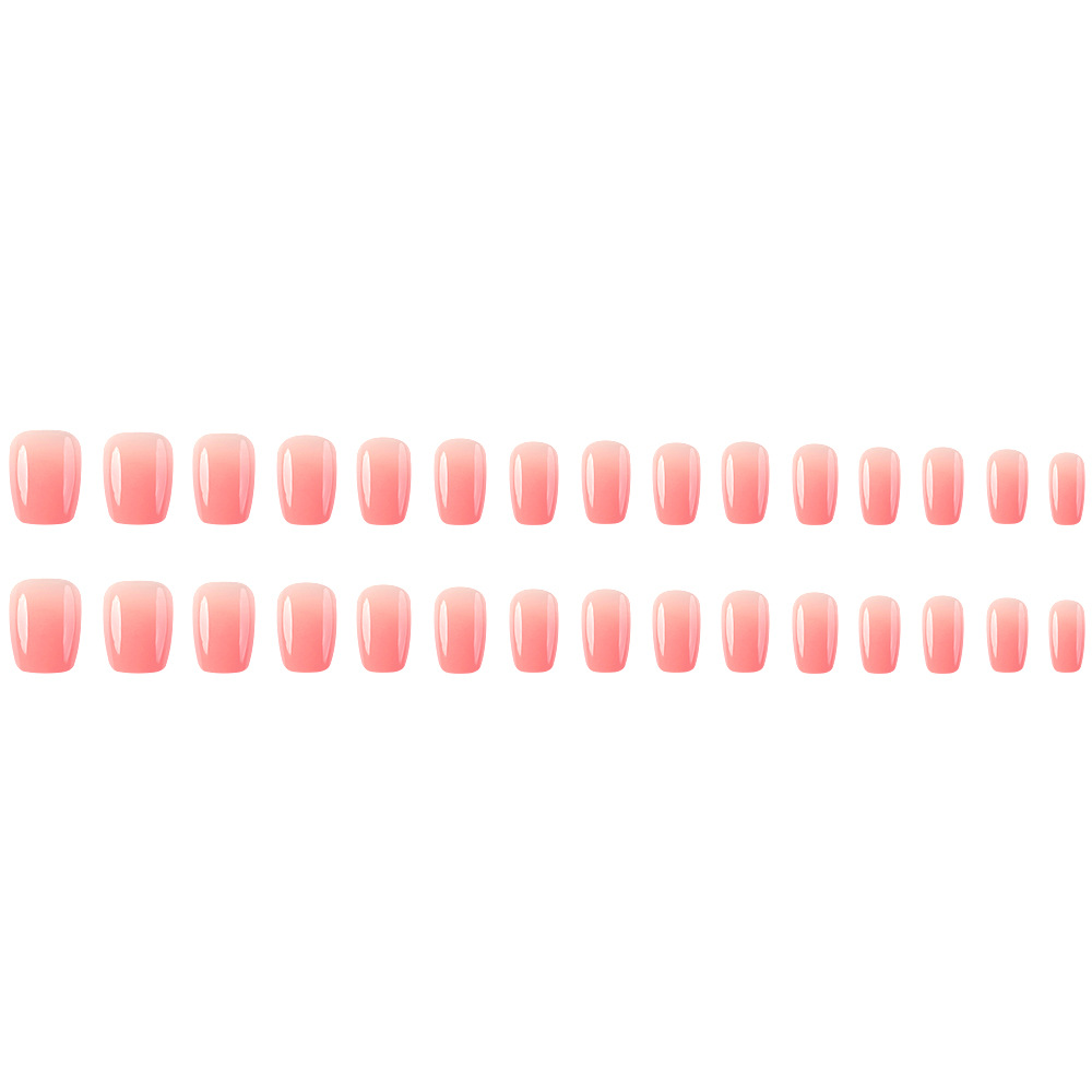 Paquete de 30 piezas de parche de uñas degradado rosa, pieza de armadura de estilo corto, pieza de uñas de sentido avanzado, pieza de uñas transfronteriza, tipo de uso
