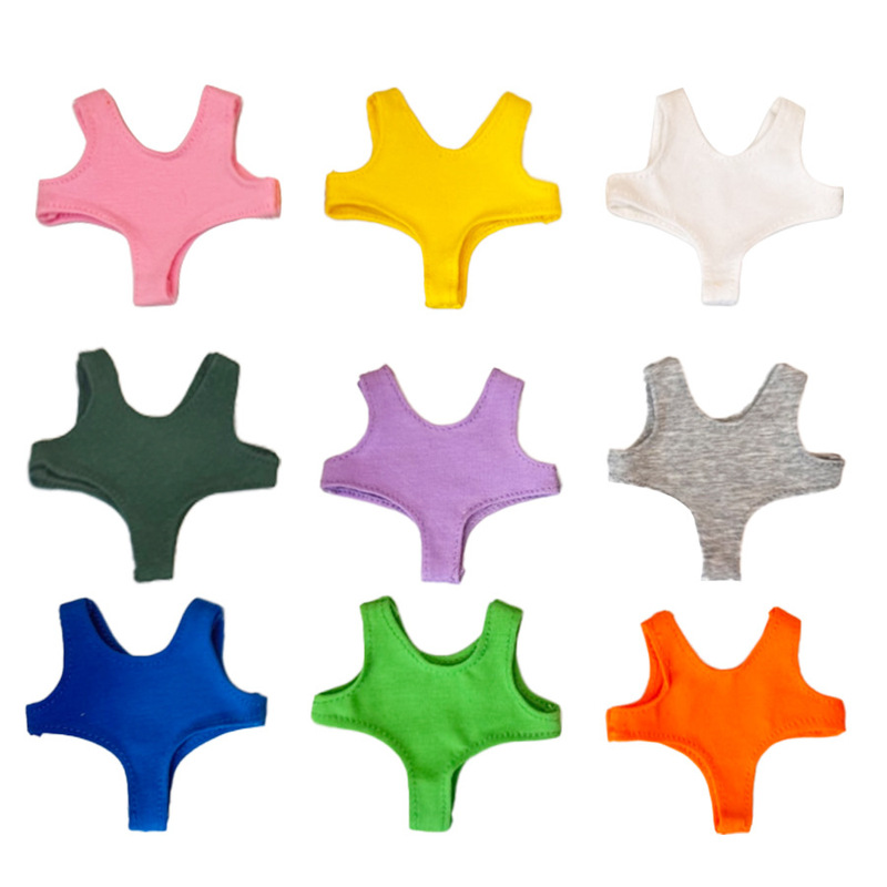 17cm Plush Doll Swimsuit Black One-Piece Vacation Style 15cm Cotton Doll Clothes