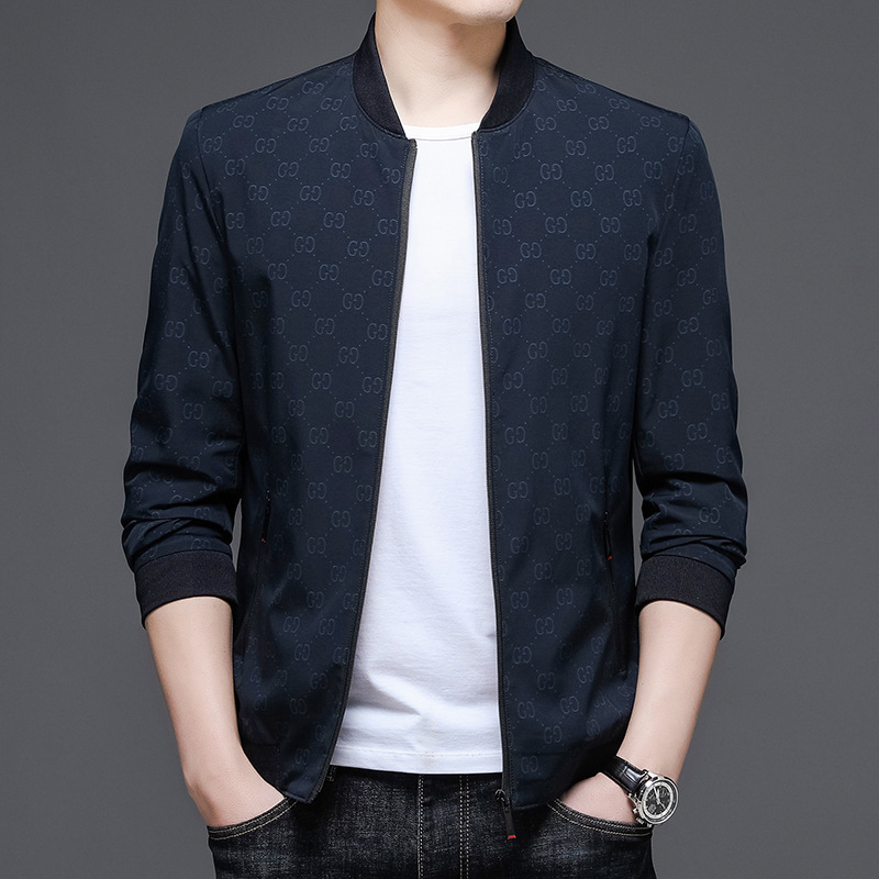 2022 new spring and autumn baseball stand collar sportswear jacket men's trendy solid color clothes middle-aged coat men's clothing 2022 new spring and autumn baseball stand collar sportswear jacket men's trendy solid color clothes middle-aged coat men's clothing