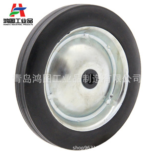 Factory Customized 7inch Rubber Solid Tire Warehouse Cart Wheels Iron Hub Heavy-Duty Non-Inflatable Tire