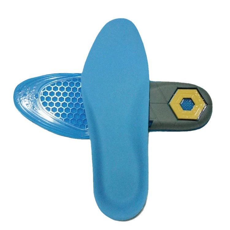 Трехцветная силиконовая спортивная стелька TPE для мужчин и женщин, Спортивная амортизирующая Нескользящая дезодорант, мягкая и удобная U-образная подушка для ног