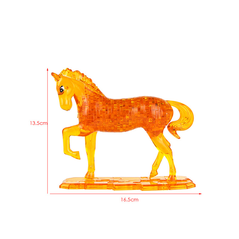 跨境水晶千里马DIY拼装 儿童DIY益智积木 家庭饰品 送礼创意