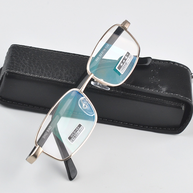 书宝品牌高清树脂片绿膜板材镜腿男士老视老花镜966商务国风