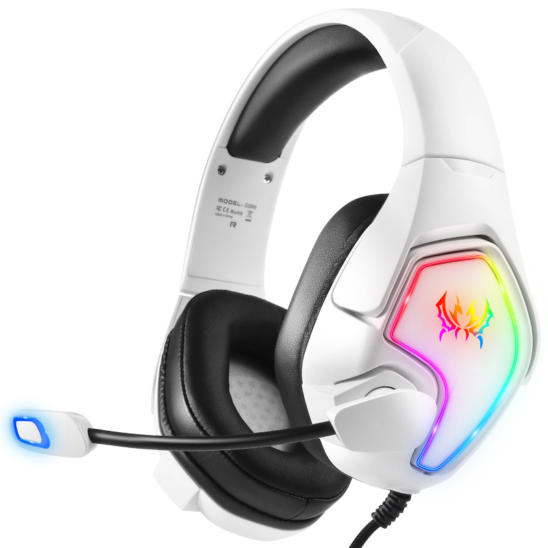 Kotion each/因卓g3000ヘッドセット有線ゲームヘッドセットrgb発光コンピュータ電競ヘッドセット|undefined