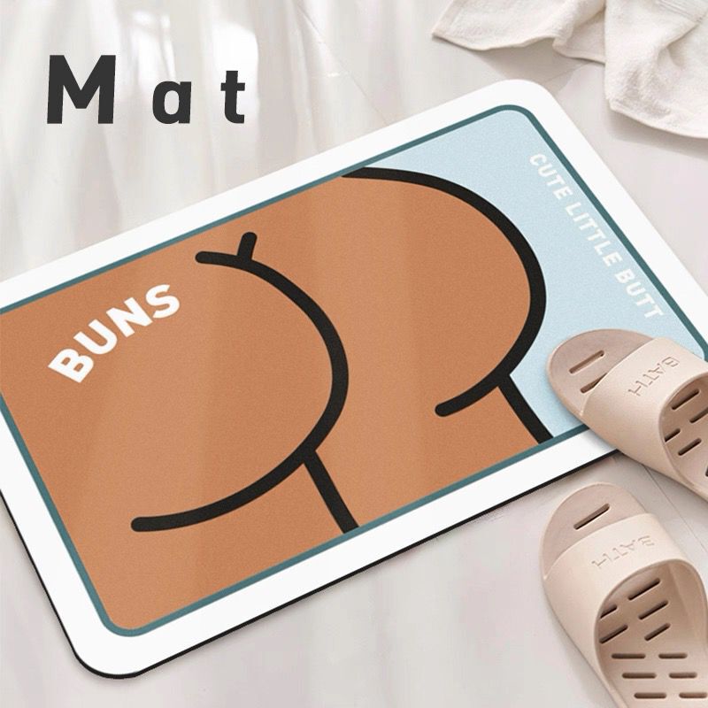 Cross-Border Cartoon Personalized Soft Diatom Mud Absorbent Floor Mat Cartoon Creative Bathroom Non-Slip Mat Entrance Door No-Wash Foot Mat