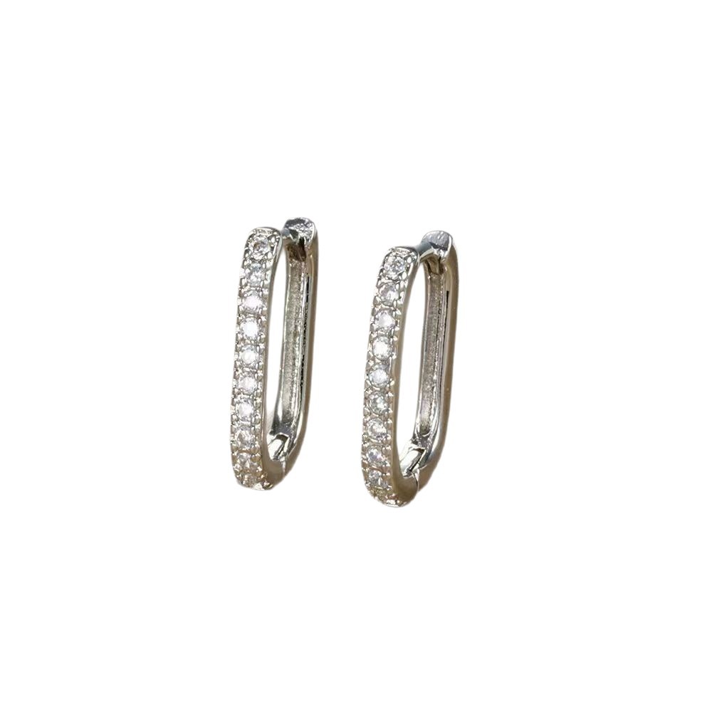Transfronterizos personales de venta caliente de zircon pendientes de orejas de pareja sofisticados pendientes de pareja estilo francés temperamento diversificado pendientes