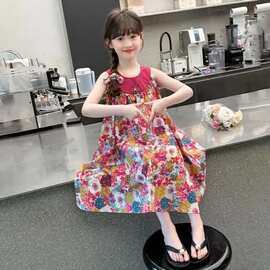 女童碎花连衣裙夏季2026新款时髦儿童夏装裙子女孩洋气大童公主裙