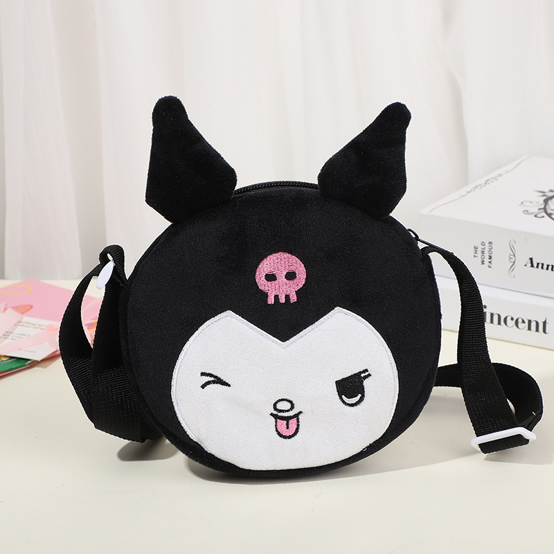 Corazón de niña caricatura bolso de hombro de peluche coreano portátil versátil bolso de cambio de auriculares de estudiantes
