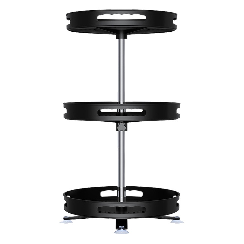 Estante de almacenamiento giratorio de cocina de múltiples capas sala de estar mesa giratoria de doble capa caja de almacenamiento de escritorio condimento botella condimento estante