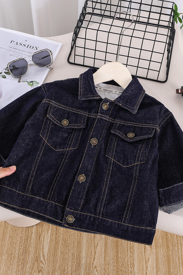Cappotto da cowboy elegante per bambini, stile casual, primavera e autunno, 2024, colore puro, versatile, da ragazzo_voghion.com