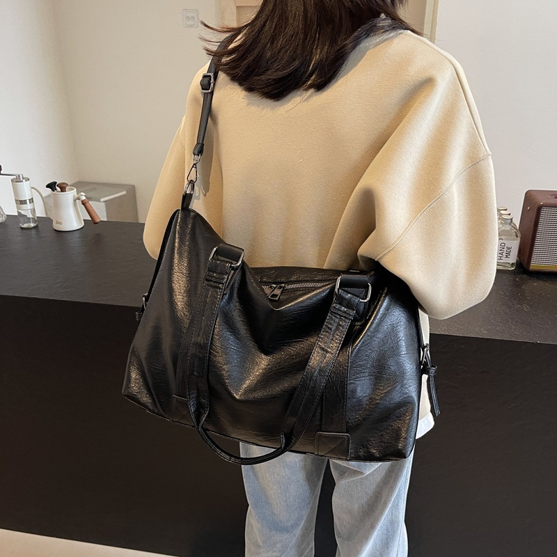 潮酷手提旅行包包女士2025新款韩版休闲托特包大容量斜挎包行李包|undefined