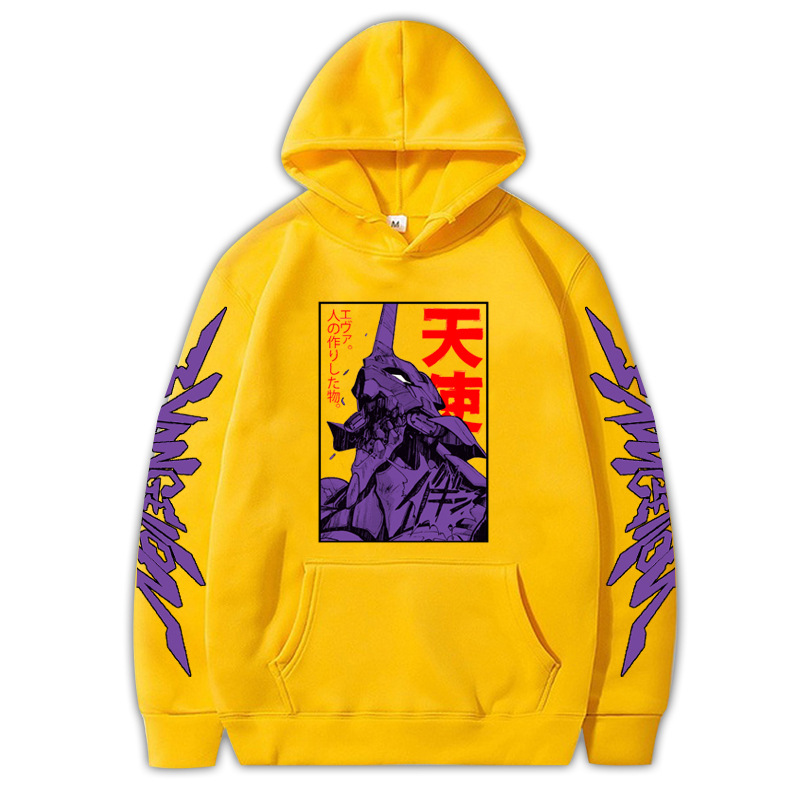Animation New Century Evangelical Warrior Evangeli Final Chapter Around Autumn and Winter Fleece Hooded Sports Pullover Sweat
