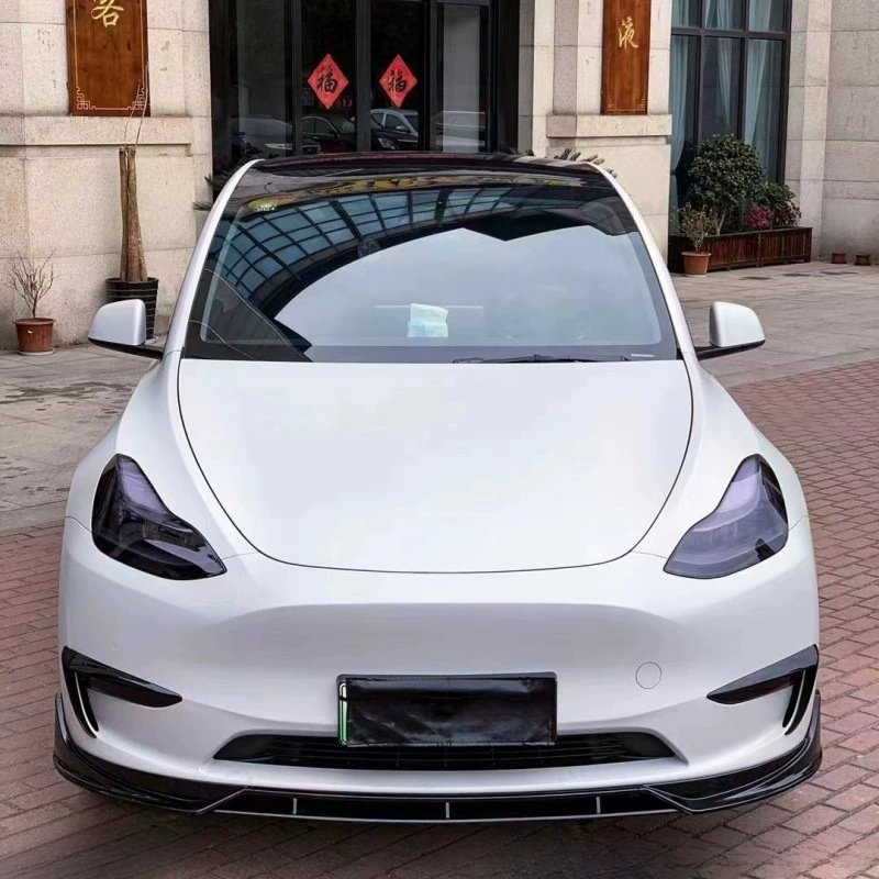 Подходит для модели Tesla y, внешний вид, модифицированные небольшие объемные передние губы, задняя губа, боковая юбка, заднее крыло, треугольное украшение окна