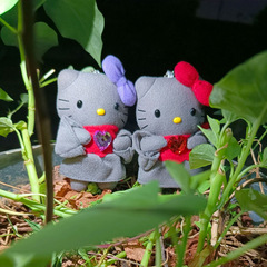 爱地藏Kitty 中古三丽鸥HelloKitty挂件 红色爱心 紫色爱心 地藏