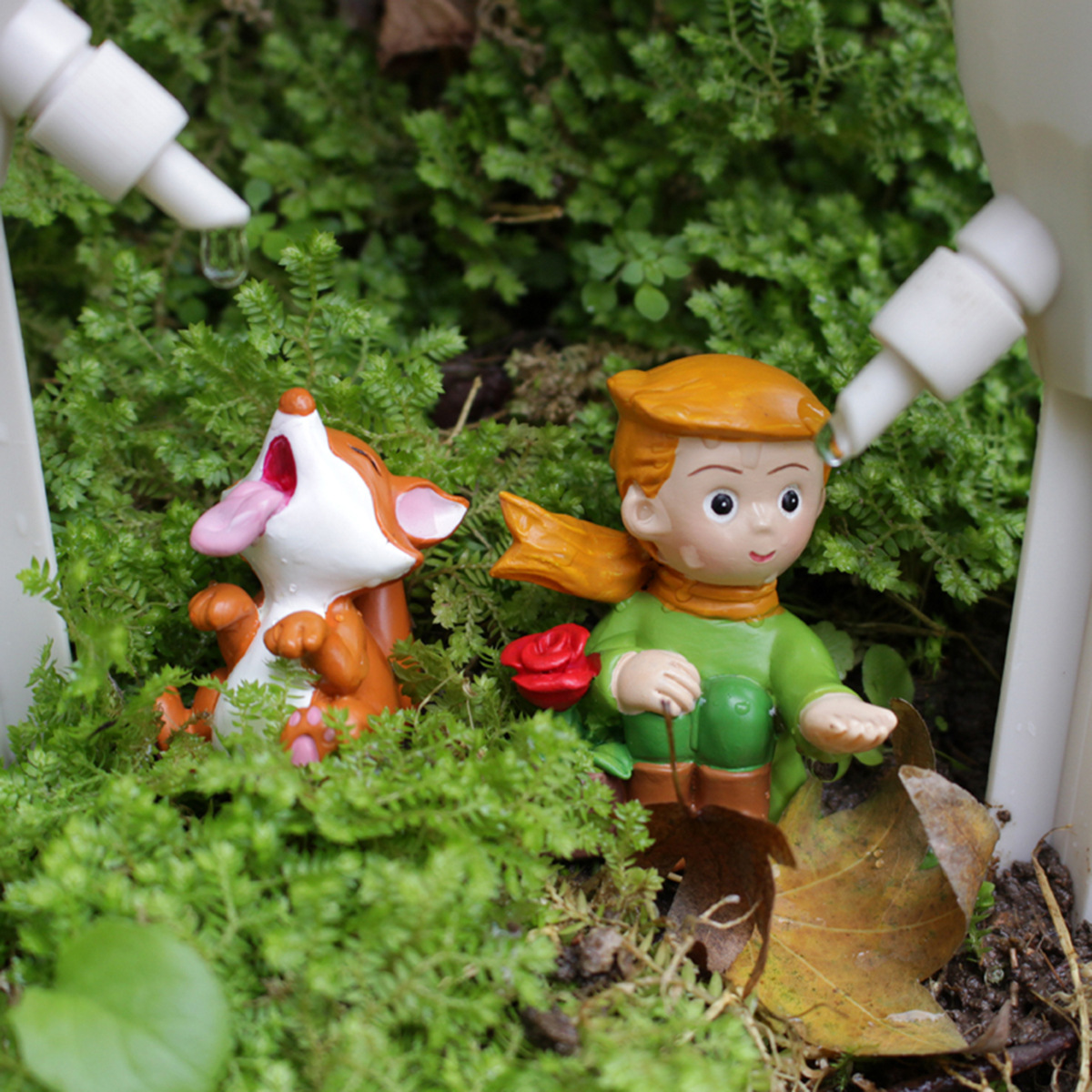 Little Prince and Fox Lazy Man Automatic Flower Watering Drip Irrigation Adjustable Dripper Sipper Flow Rate Potted Decorative Pendulum