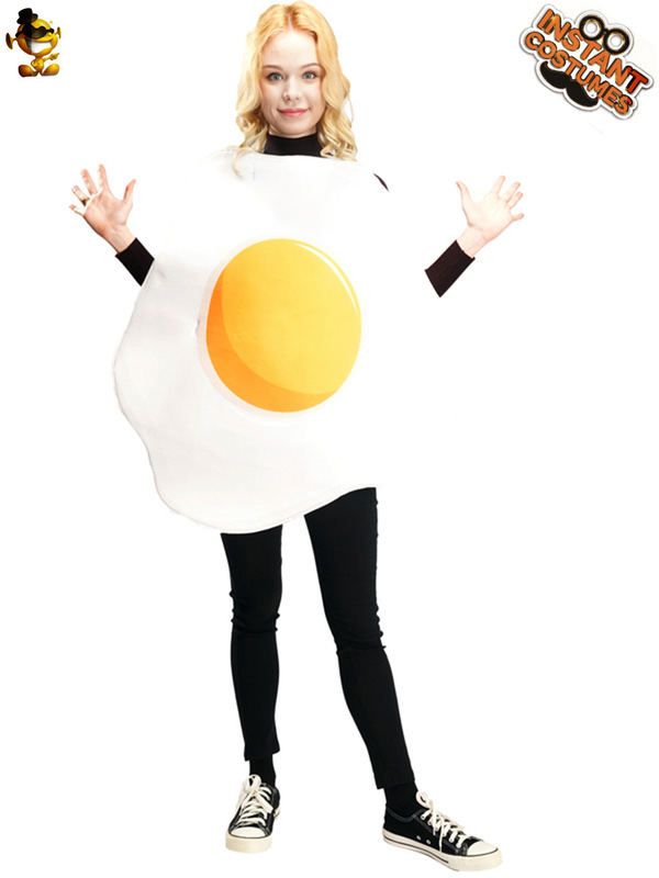 ハロウィーン成人男女カップルの目玉焼きベーコンパーティー衣装お笑いグルメコスプレ衣装|undefined