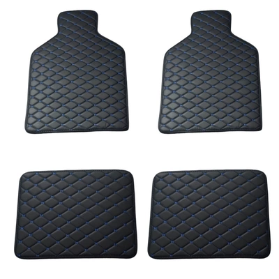 Universal Foot Pad Floor Mats - black-and-blue