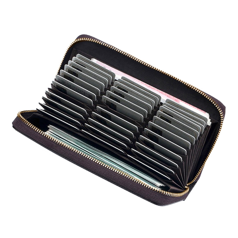 Nuevo monedero de cremallera única para hombres multifuncional retro gran capacidad bolsa de teléfono móvil bolsa tarjeta de órgano bolsa de cera de piel bolsa de mano mujer