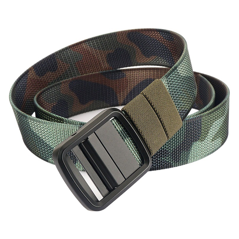 Nueva hebilla japonesa giratoria de doble cara de dos colores cinturón de nylon casual para hombres todo partido reemplazable cinturón de lona de doble uso