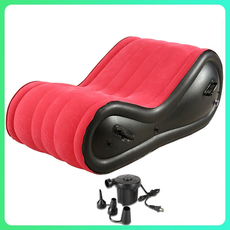НадуваемаяLoveseat диван, взрослый регулируемое положение, красный бархатный финиш, размеры 50×31×19.5 см