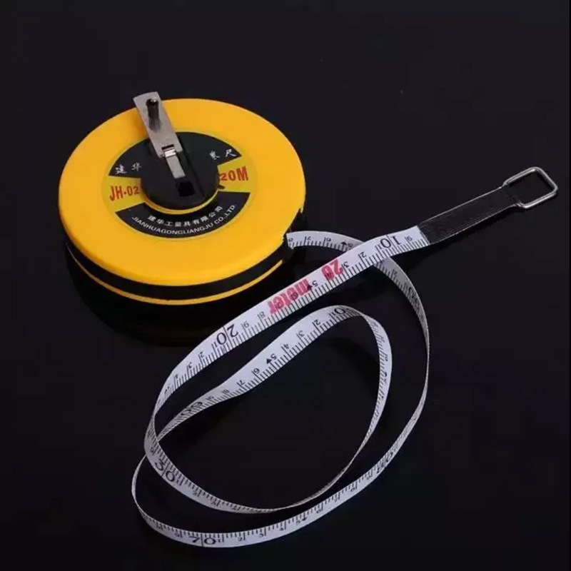 Cinta métrica de fibra personalizada medición de ingeniería 20 metros sitio de construcción especial impermeable regla 50m resistente al desgaste al por mayor cinta métrica 100m
