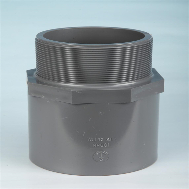 环宇锚牌管UPVC日标外牙直接外牙咀外牙直通外螺纹接头日标管件灰