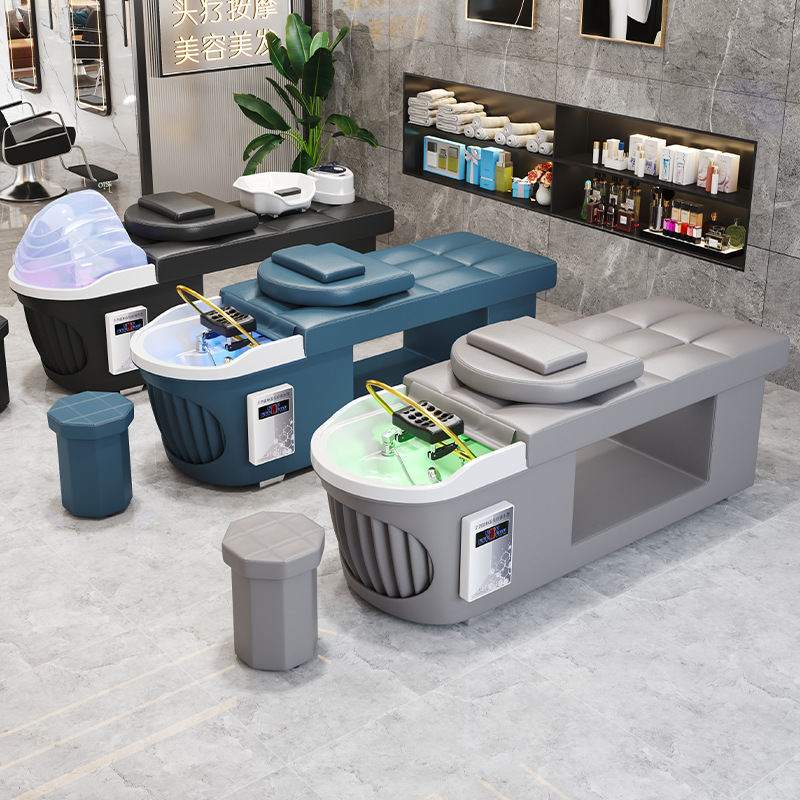 Cama de tratamiento de alta gama, masaje de belleza, barbería, fumigación de circulación de agua especial, lavabo tailandés integral