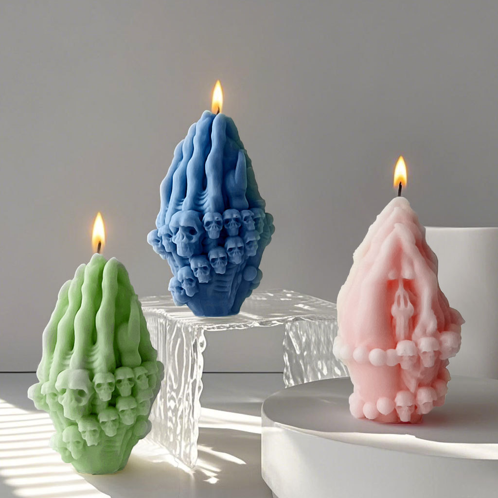 Estereoscópico cráneo gesto bananas molde diy Halloween cráneo strip molde de decoración