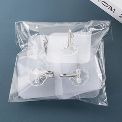 Pack of 10 transparent sticky hooks printed hooks household punch-free clothes hooks kitchen bathroom door back hooks