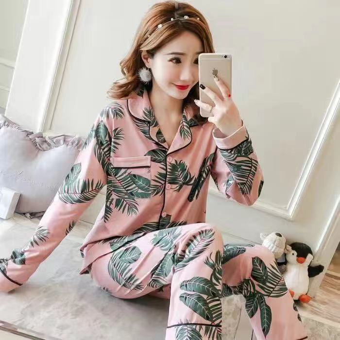 2025 nuevo pijama mujer rebeca de verano manga larga celebridad de Internet estilo caliente mujer traje de primavera y otoño de dos piezas estilo ins image 24