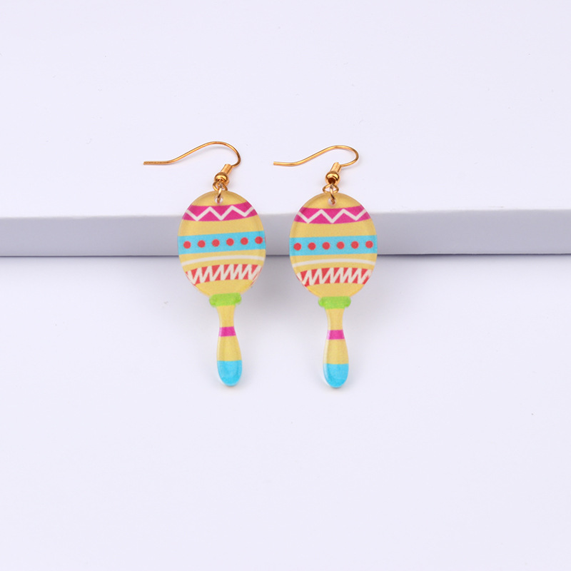 15g Weight Cartoon Style Geometric Arylic Drop Earrings