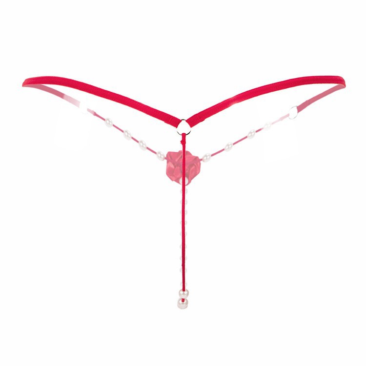 Women’s Low-Waist Pearl Massage T-Back Panty in Pink, One Size — detail image 3