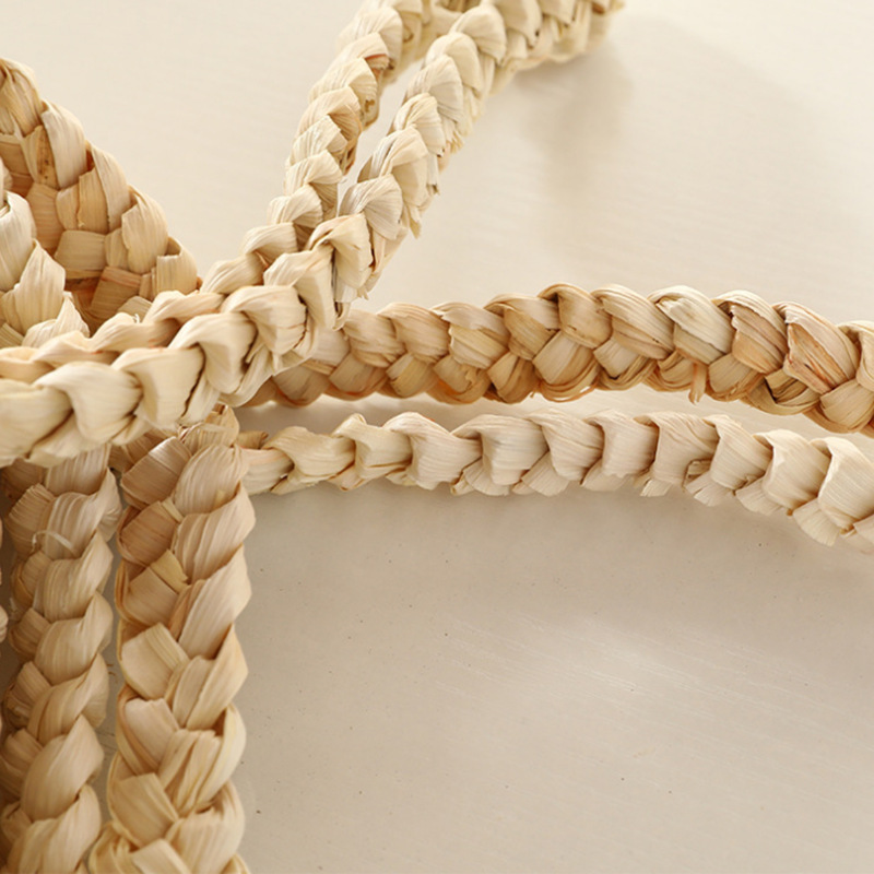 Cross-border handmade three-strand corn husk braided large three-strand rope basket weaving materials corn leaves braided grass wholesale