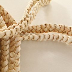 Cross-border handmade three-strand corn husk braided large three-strand rope basket weaving materials corn leaves braided grass wholesale