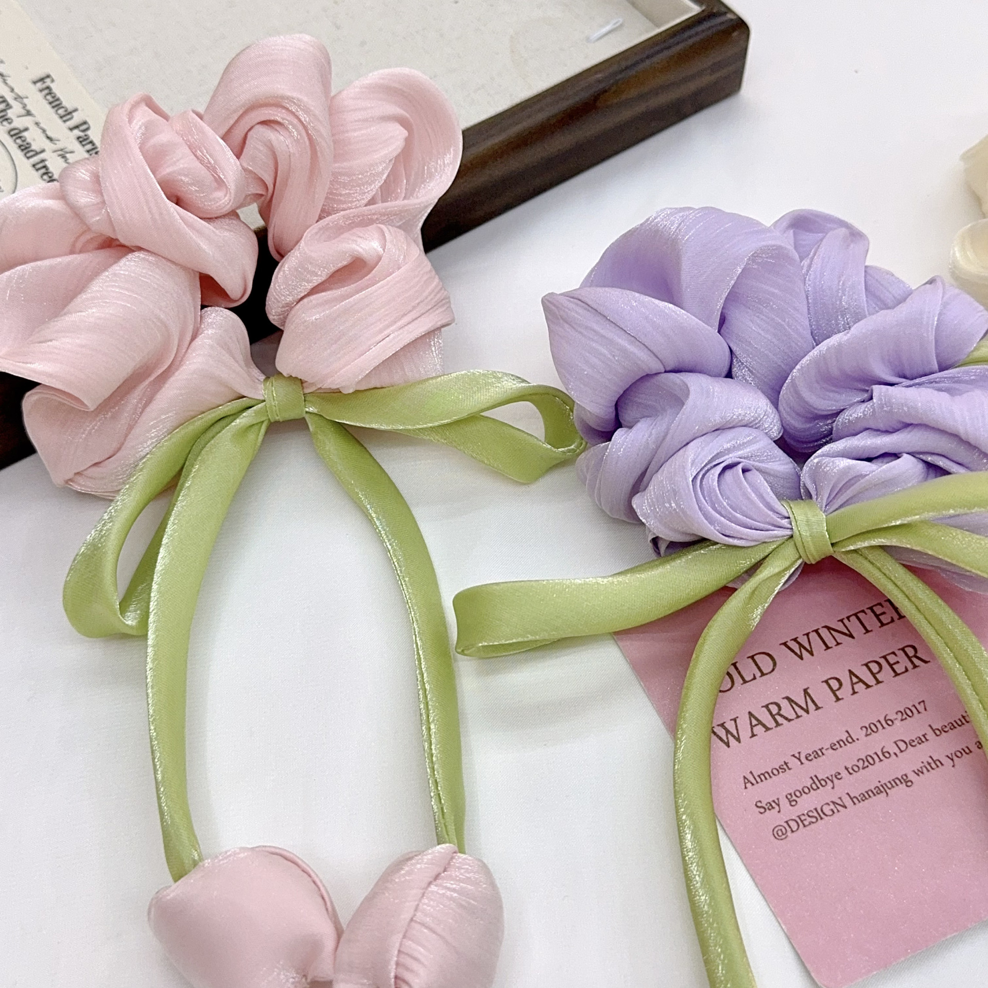 Dulce flotante Tulip Big intestino anillo de cabello nuevo temperamento de alta calidad adornos para el cabello de moda de alta gama