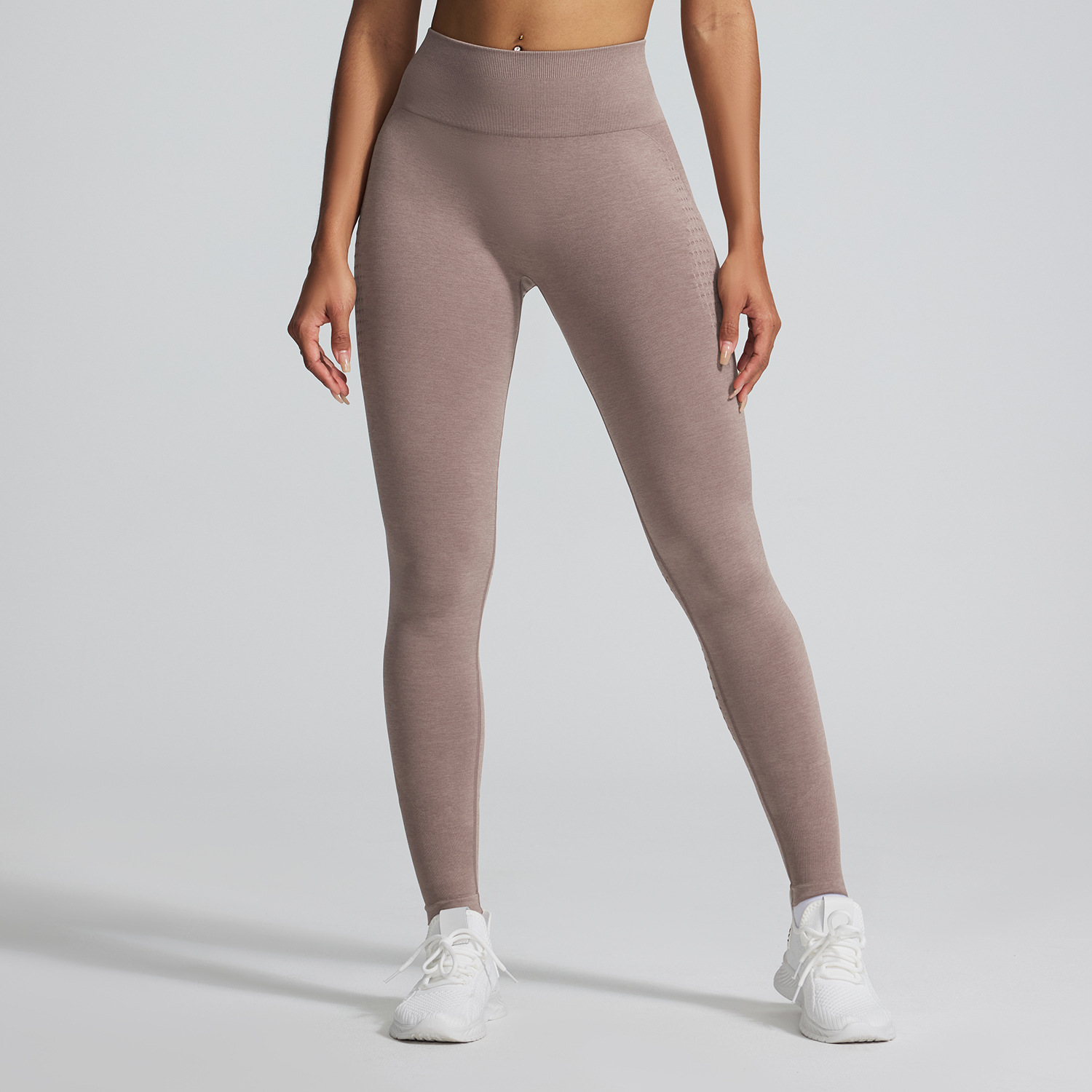Amazonas catiónico ultra suave sensación sin pellizco de mujer apretado caderas de belleza Jacquard nueve pantalones de gimnasio