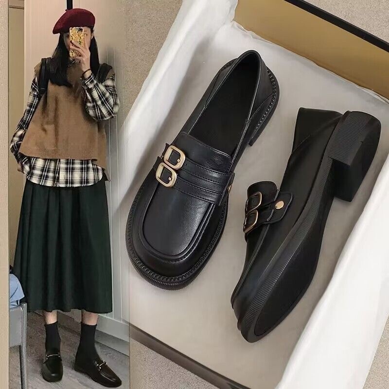 Size 35-43 Large Size Women's Shoes to Match Skirts, Loafers for Women, 2026 New Model, College Style, Japanese Jk Small Leather Shoes, Size 41 Size 35-43 Large Size Women's Shoes to Match Skirts, Loafers for Women, 2026 New Model, College Style, Japanese Jk Small Leather Shoes, Size 41