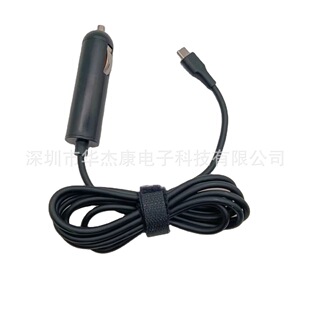 Cross-border PD car charger 65W car charger new portable black with cable fast charging round power adapter