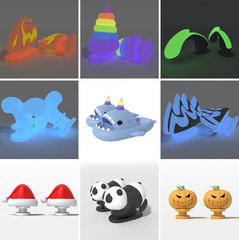 爆発サメスリッパ部品二世代サメドラッグDIY夜光ユニコーン炎カボチャ帽子パンダ部品