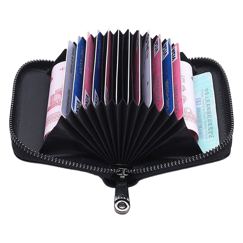 Tarjetero para hombre, tarjetero anti-desmagnetización, tarjetero antirrobo para identificación, tarjetero de gran capacidad para mujer, billetera integrada, tarjetero antirrobo