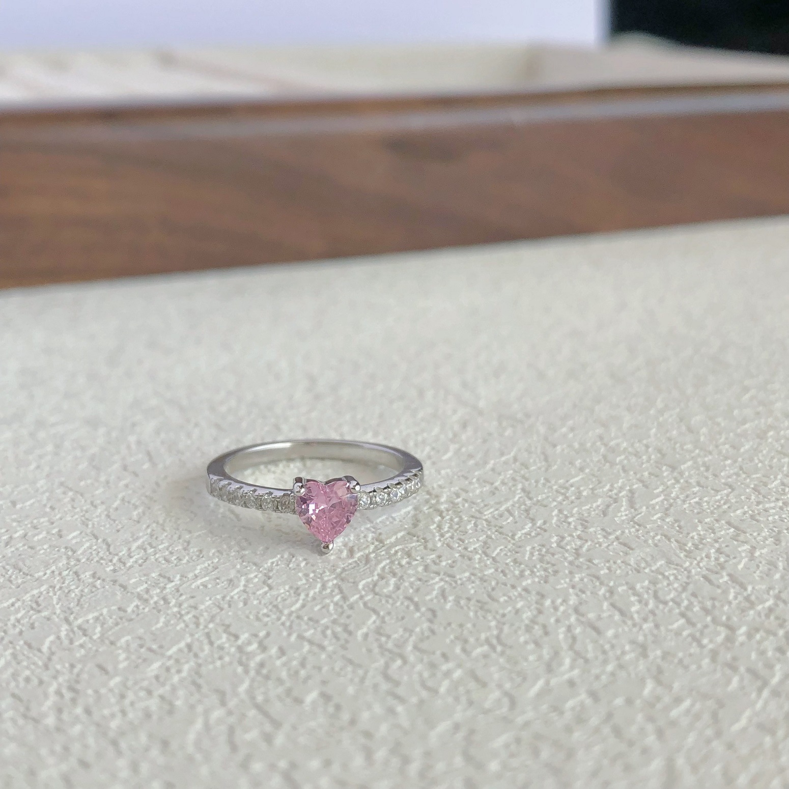 5g Weight Zircon Inlay Material Rings Classification 6, 7, 9 Ring Size 1 Piece Quantity Holiday, Daily Occasion 925 Sterling Silver Material Heart Shape, Bow Knot Pattern Women's Gender Plating, Inlay Design Sweet, Shiny Style 925 Sterling Silver Zircon Heart Shape Bow Knot Rings 11