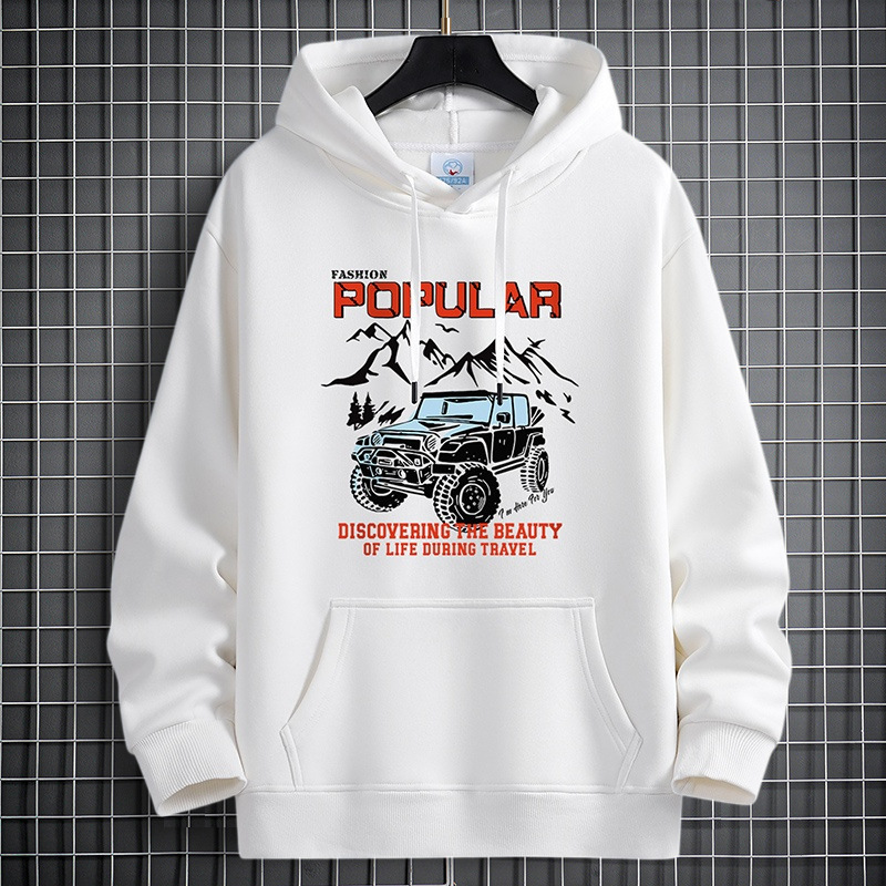 420g heavyweight hooded sweatshirt for autumn and winter, men's fleece-lined and thickened hoodie, couple's outfit, youth and student outerwear