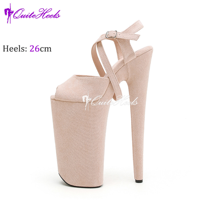 Giày sandal cao gót nữ hở mũi gót siêu cao 26 cm — rượu vang đỏ, đen, Màu mơ (Xingli), màu hồng chi tiết 5