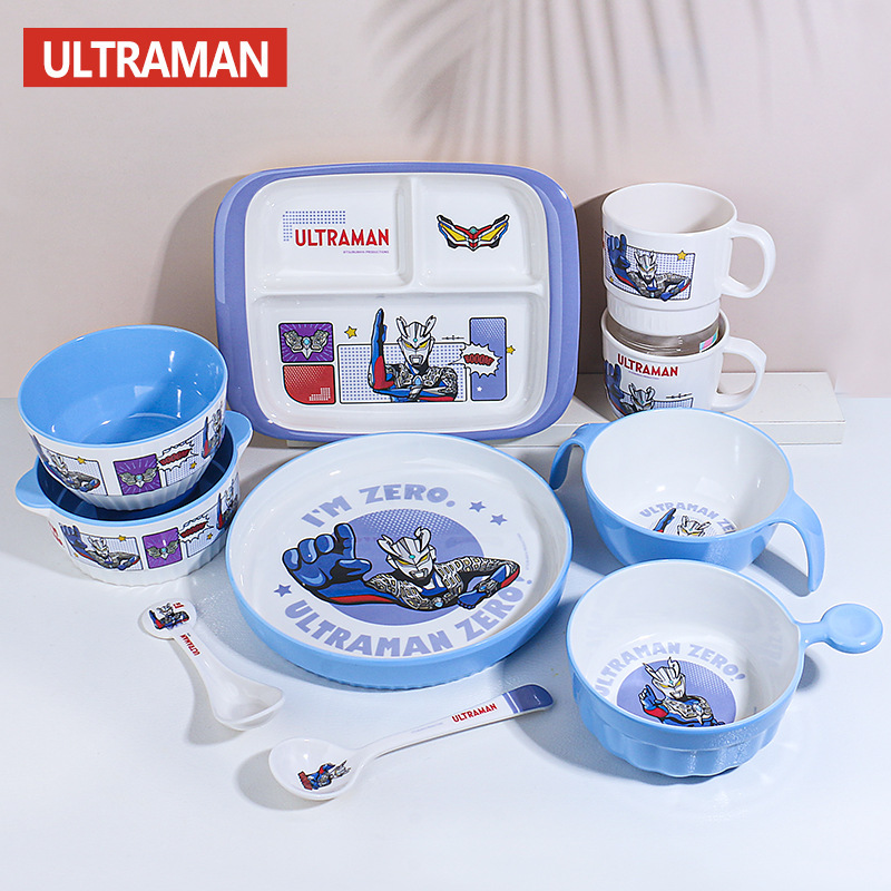 Wuhe Genuine Ultraman Zero Tableware Bowl Dinner Plate Milk Cup Baby Boy Eating Tableware Fruit Plate Spoon Wuhe Genuine Ultraman Zero Tableware Bowl Dinner Plate Milk Cup Baby Boy Eating Tableware Fruit Plate Spoon