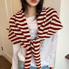 高品质纯羊毛披肩女围脖保暖三角巾针织围巾保暖百搭坎肩秋冬新款