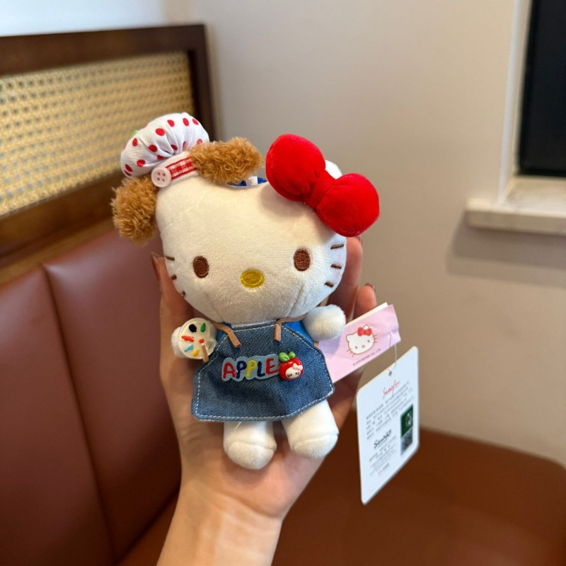 正版kt挂件HelloKitty三丽鸥毛绒公仔玩偶钥匙扣可爱包挂饰礼物|undefined